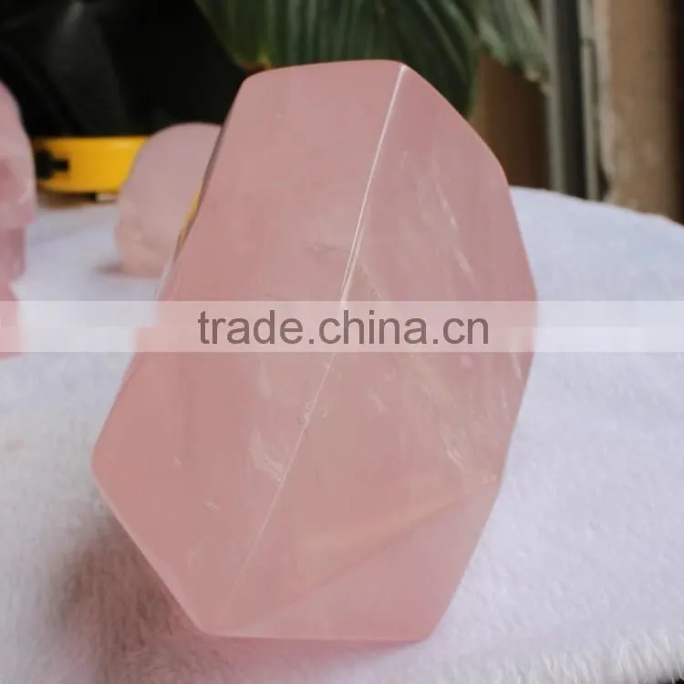 hand made rose quartz natural carved stone skull for healing wands