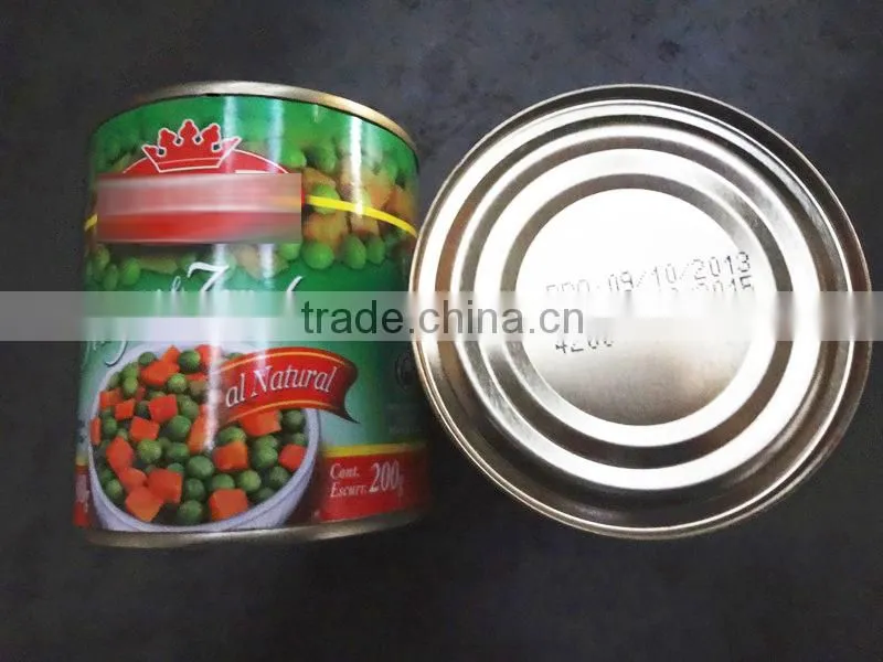 300g,400g,800g,3000g 2016 new crop canned peas and carrots,mixed vegetables