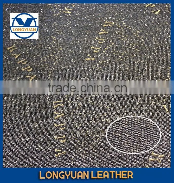 shiny artificial leather woven back glitter pu leather for shoes