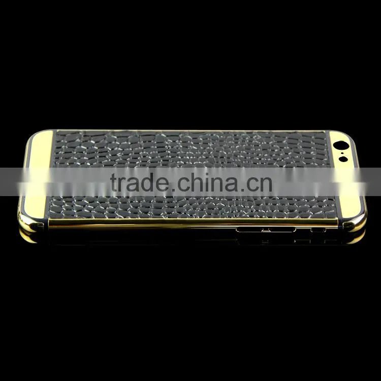 Special leather design for iphone gold back for iphone gold 24k housing