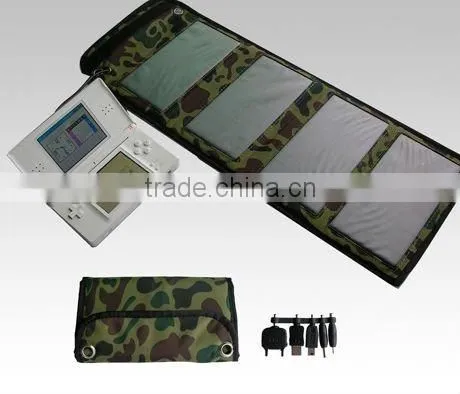High efficiency solar panel / 7W Folding solar charging bag / Fashion folding purse type solar energy bag