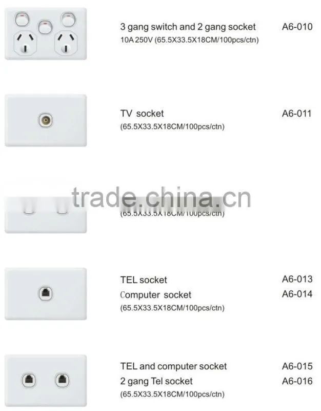 1 gang 1 way Australia Standard Wall Switch