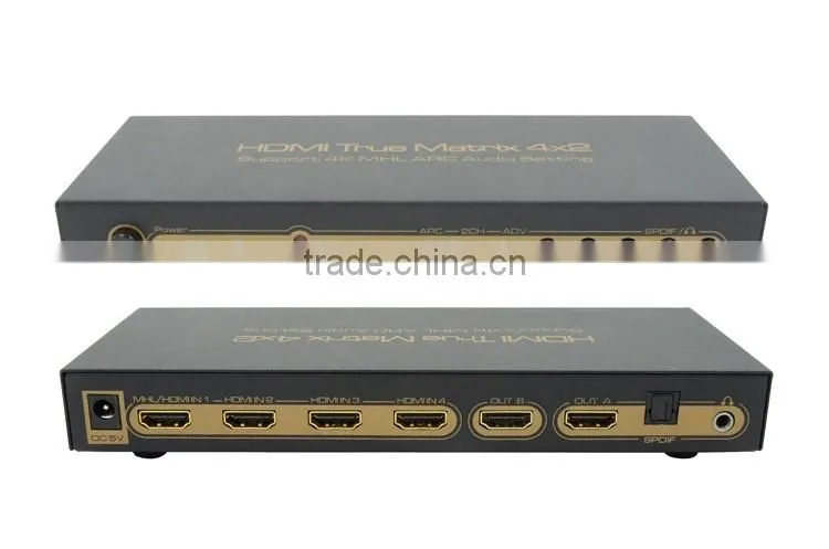 LM-HD402 HDMI Matrix 4 in 2 out Support Optical Audio