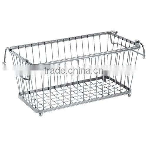 Silver Stackable Wire Basket in a Pantry or a Kitchen YC007