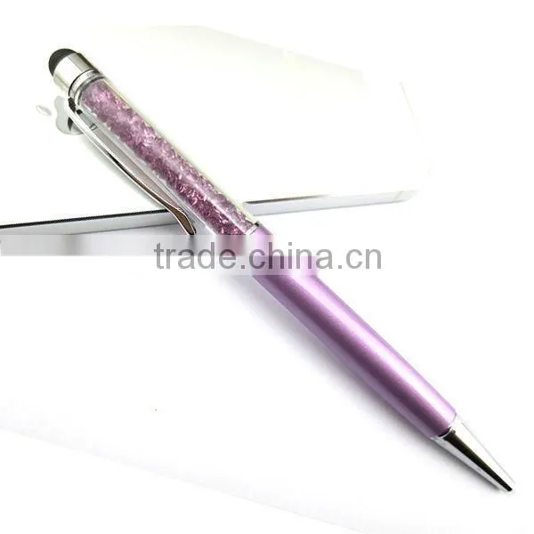 crystal stylus pen,rubber tip stylus pen,wholesale for promotional pen