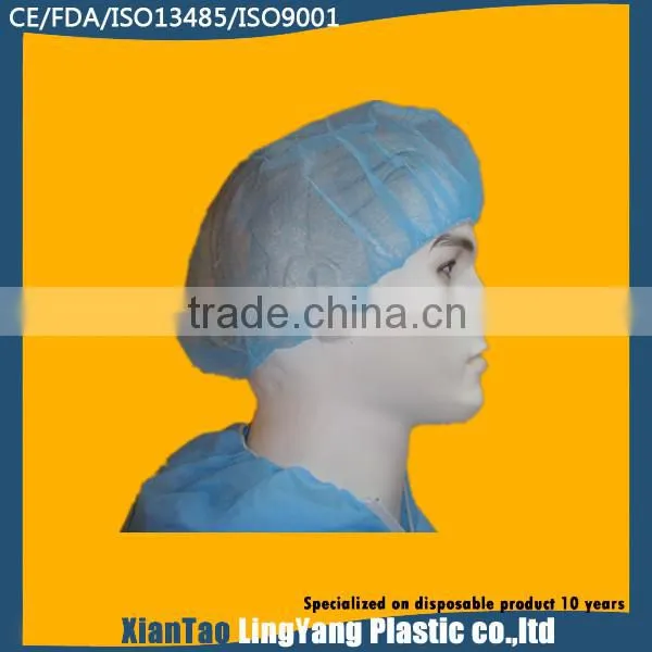 Disposable Nonwoven Bouffant Caps For Medical Use Nurse Cap