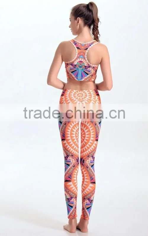 Yiwu Wholesale Women Tights GYM Leggings Orange Spandex Women Tights GYM Leggings