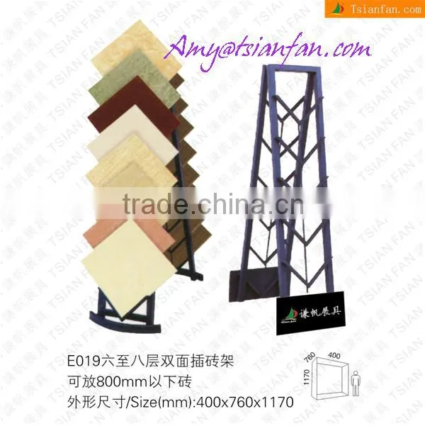 Double-sided stone, tile and laminate flooring display rack