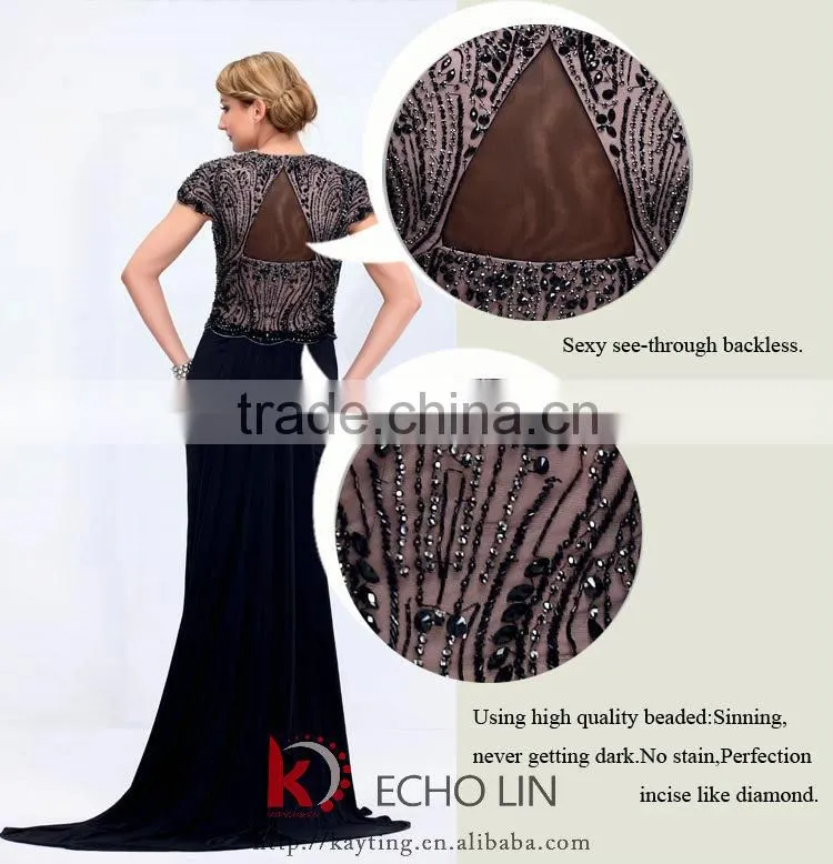 Elegant short sleeve V-neck fashion women dress new fashion dresses 2014