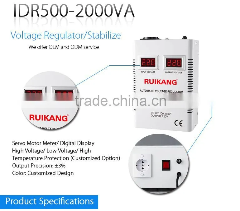 Wall mounted single phase 1 phase home voltage stabilizer 10 kva