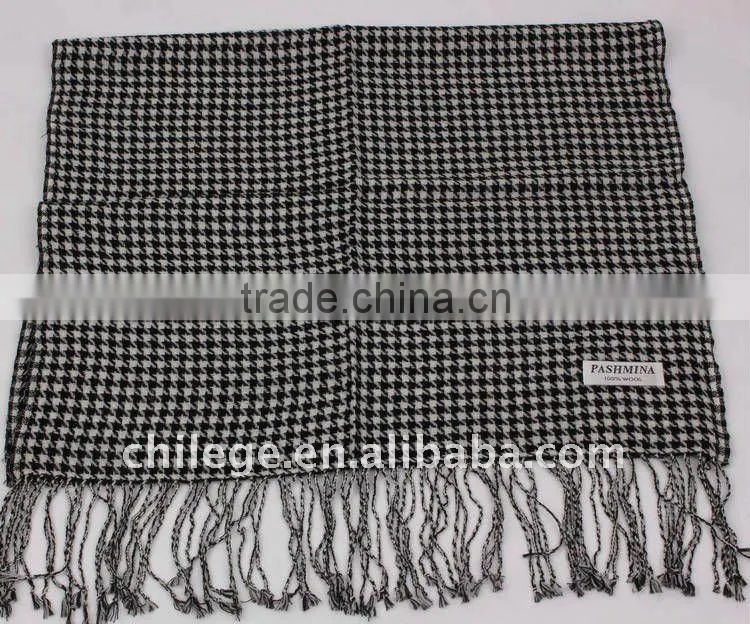 houndstooth wool print scarf shawl