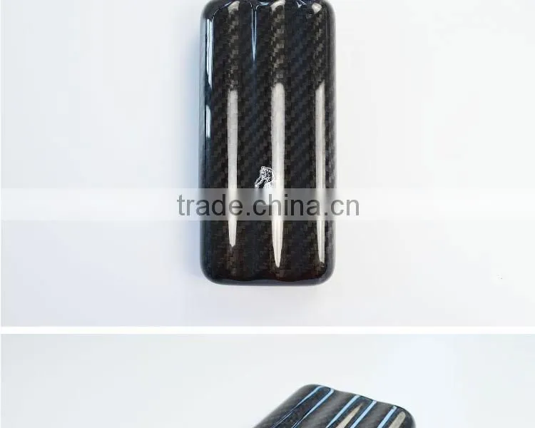 3K twill Carbon Fiber Cigar Case Holder 3 Tube Portable High-end Humidor Gloss Finish Travel Cigar holde