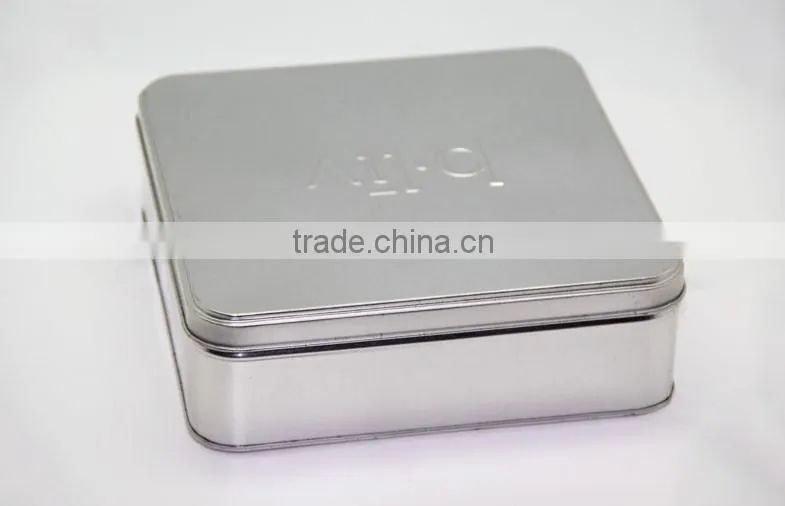 Empty Silver Customized Printing Square Tin Cans