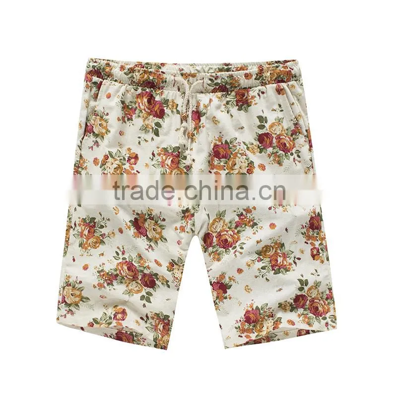 BLEND Mens FLORAL LINEN STRAIGHT FIT DRESS SHORTS
