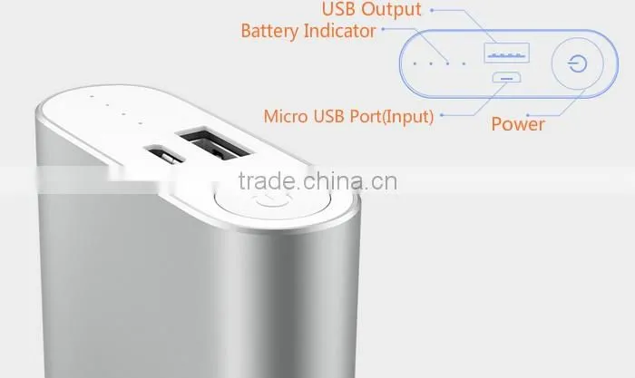 Original Xiaomi 5V 2A 10000mAh Super Mini Power Bank for Smartphone Tablet PC Silver