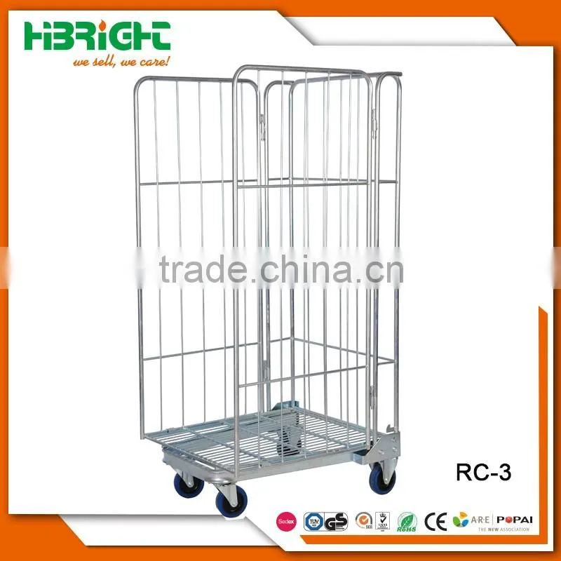 Hot sale nestable 2 sides roll container metal with low price