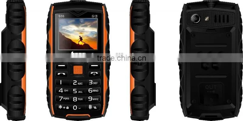 Hot sale 2.4 inch Rugged mobile phone water proof cell phone with S55 rugged phone