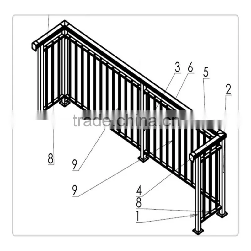 aluminum handrail for stairs made in china