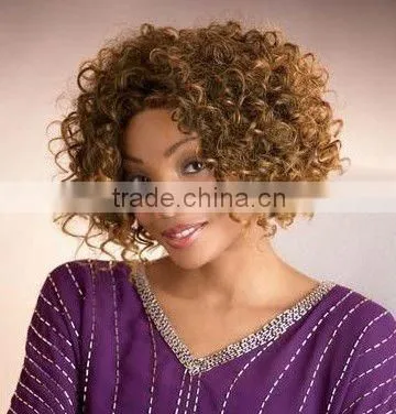 african style front lace wig curly wave