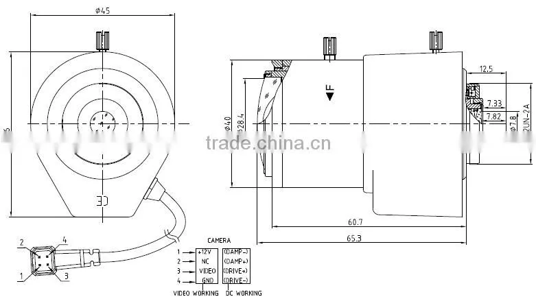 China manufacturer cs mount varifocal auto iris 2.8-12mm cctv lens