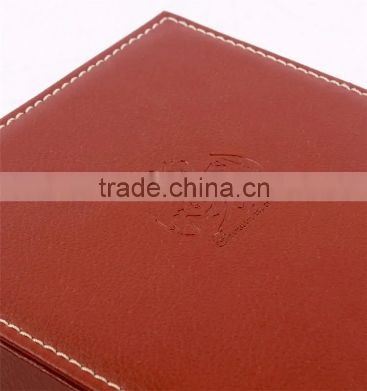 Custom logo embossing gift packaging high quality PU leather box