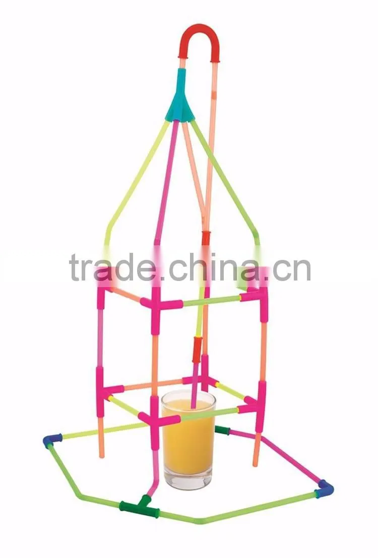 Hot Selling DIY Colorful Funny Magic Promotional Dispenser Plastic Drinking Straw