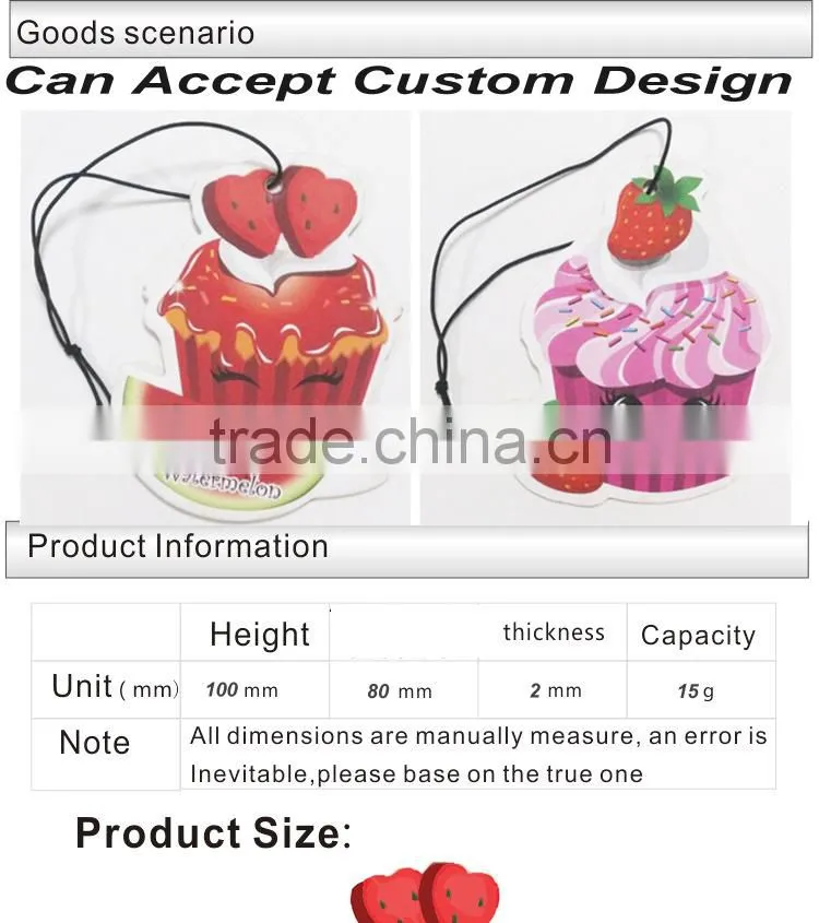 Customized design Hanging Car Air Freshener/Custom paper air freshener/paper car air freshener