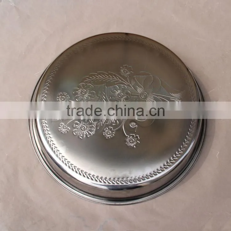 Wholesale Stainless Steel Round Shape Fruit Plate