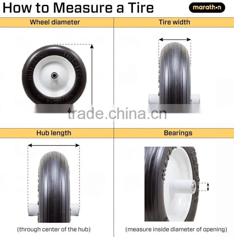 new design pu foam wheel tyre350 mm 14 inch pu foam tyre 14''*3.25-8 PU filled tire wheel Trolley wheel