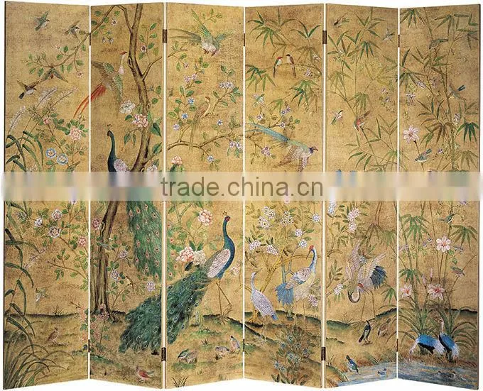 Personalized Solid Wood Folding Screen UV printing on wood Home Decoration