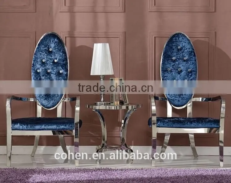 Modern European style livingroom high back leisure chair/reception chair armchair/ghost chair with stripe fabric