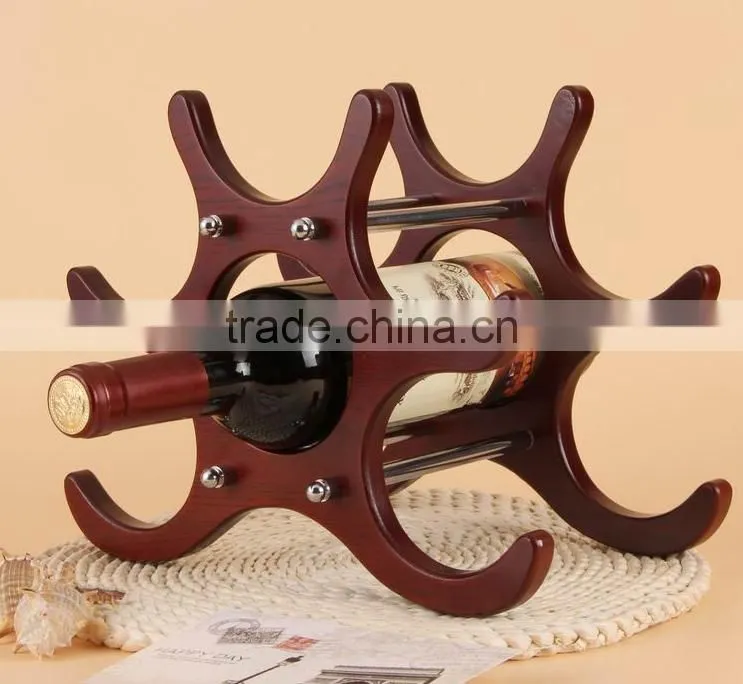 Personalized wine display stand Best quality round handmade wooden wine rack Wooden Wine Racks/Root Carving Wooden Wine Holder