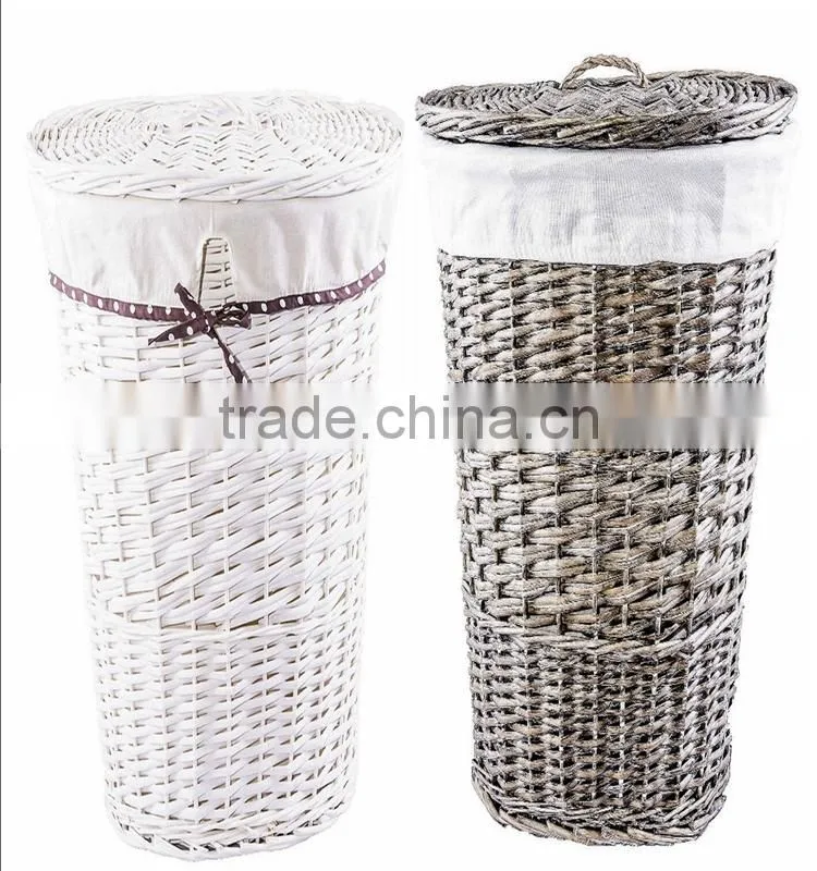 Hand-Woven willow wicker customized dirty Laundry basket