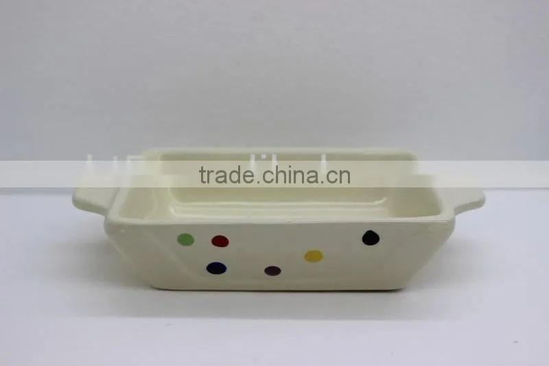 mini rectangle bakeware with dots for kid