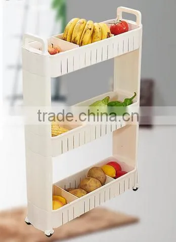 plastic hand push storage car/shelves