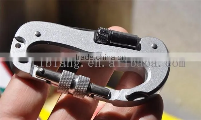 Wholesale silver portable multifunction stainless carabiner bulk