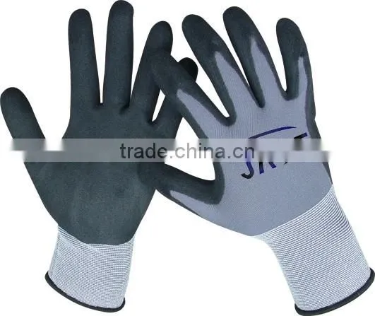 nitrile Sandy Finish gloves, nylon gloves, EN 388 4121