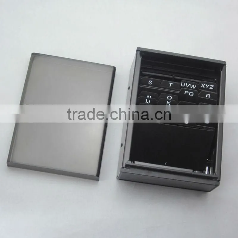 hot selling 400 sheets large capacity business index metal name card box