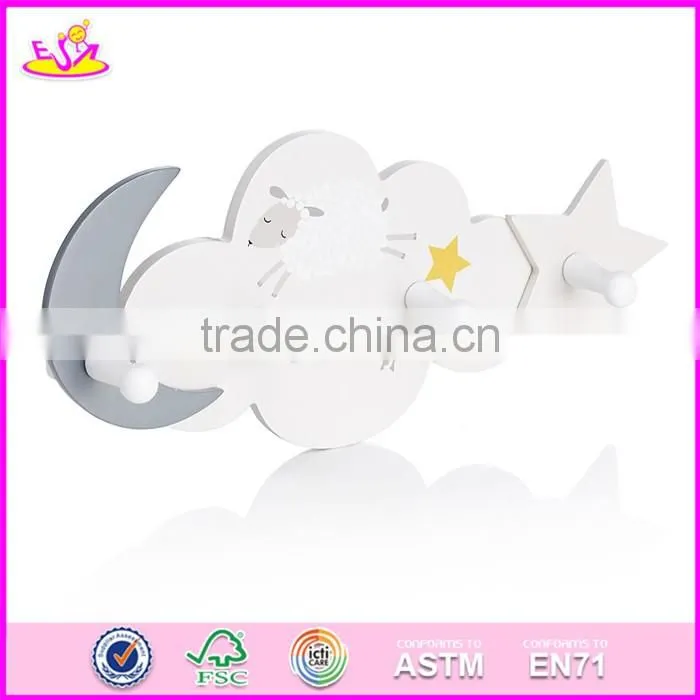 2017 New design children cartoon wooden coat hooks wall mounted W09B073