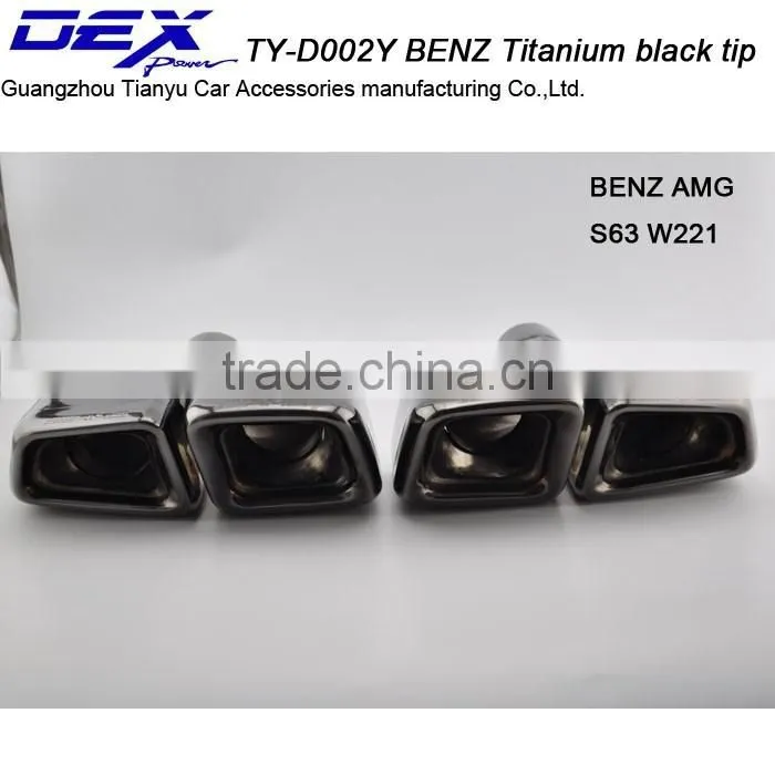 Car titanium black tip ben z e63 w221 exhaust pipe