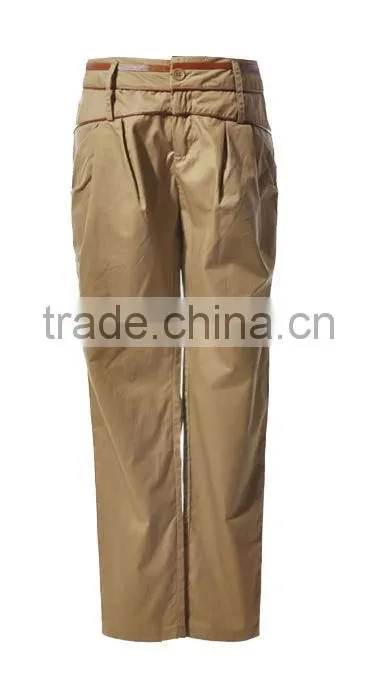 woman office/formal wear pants design slim fit wide leg khakis work pants for lady