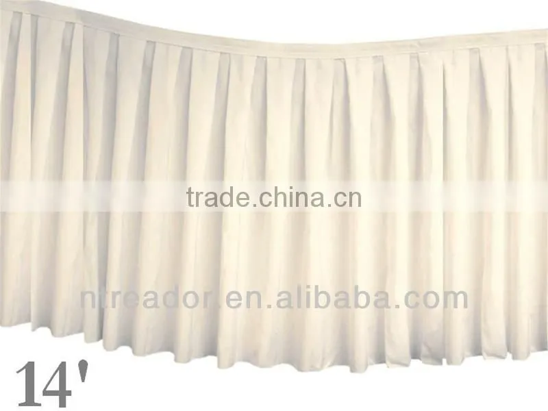 17' Burgundy polyester table skirts