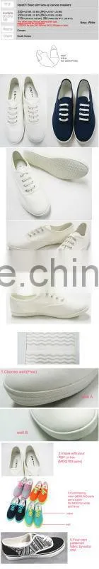 stss01 Basic slim lace-up canvas sneakers to customiz made in korea