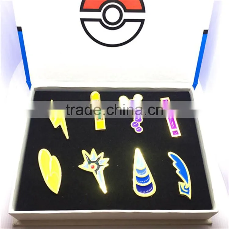 wholesale hot sale good quality cartoon Japanese animation pokemon Memorial badge set for children birthday gifts