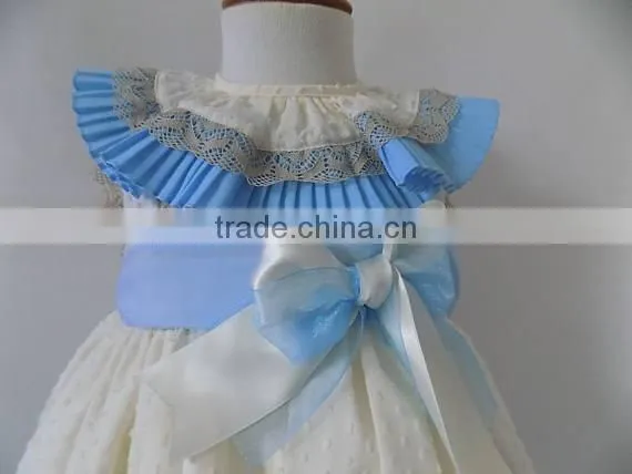 New Design Swiss Dots With Cape Collar Baby Girls Clothes Dress