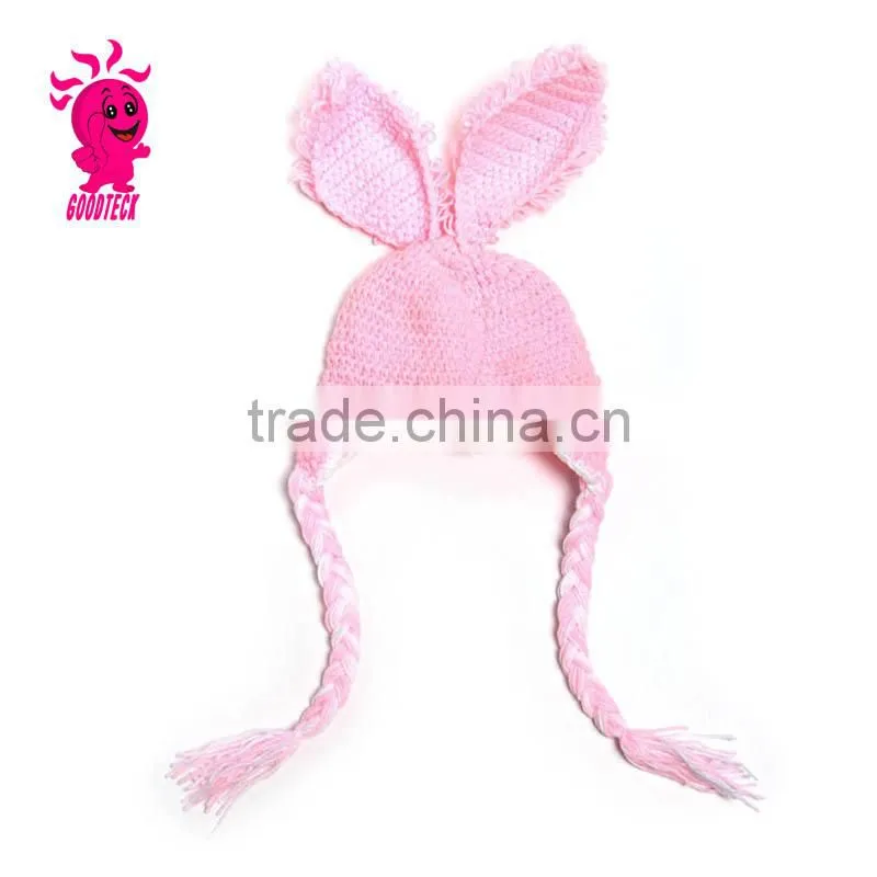 Hot sale lovely rabbit baby wool hats, Color matching hats