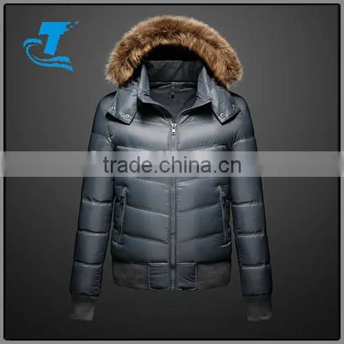 2016 outdoor men waterproof ultra light down jacket with fur hood