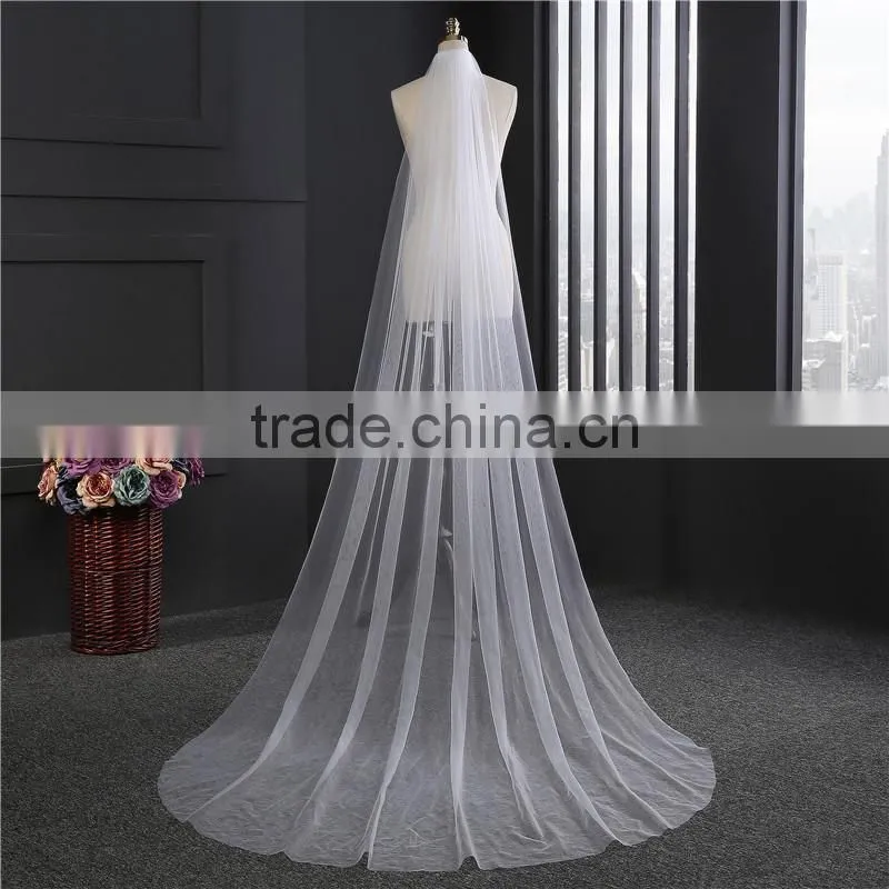 White Ivory Lace Cathedral Length Wedding Bridal Veil+Comb