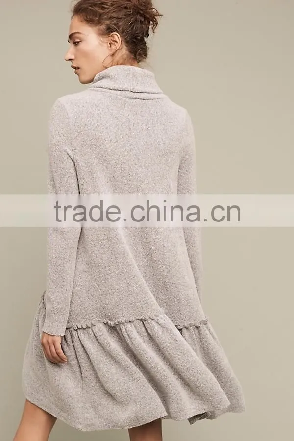 Winter Handmade Knit Wool Ladies Long Sweater Dress