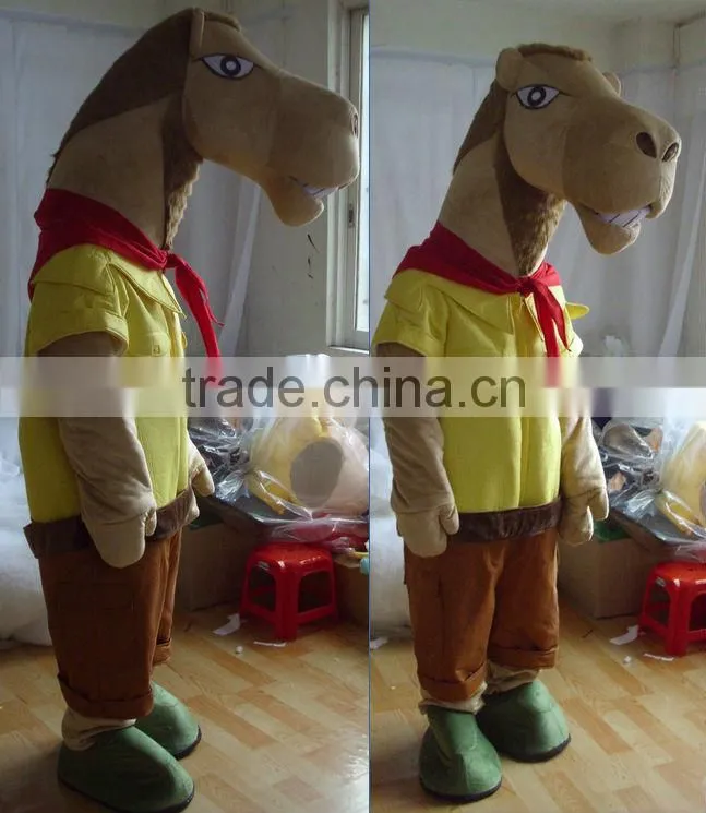 hot sale plush animal camel mascot costume for adult